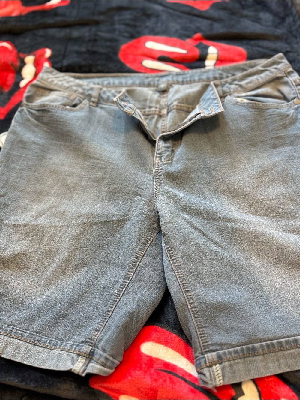Avenue Women's Light Gray Denim Bermuda Shorts